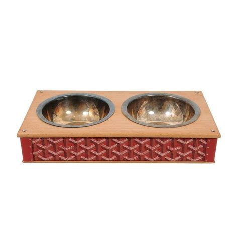 GOYARD RED EDMOND DOUBLE PET BOWL 